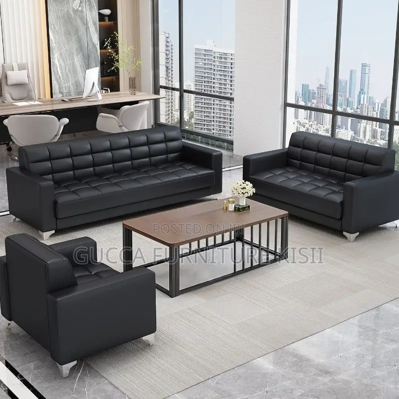 Office Sofa; 5-Seater Office Leather Sofa