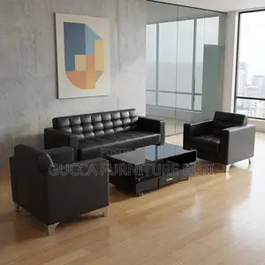 Office Sofa; 5-Seater Office Leather Sofa