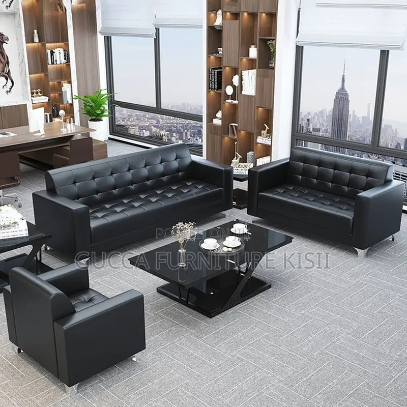 Office Sofa; 5-Seater Office Leather Sofa