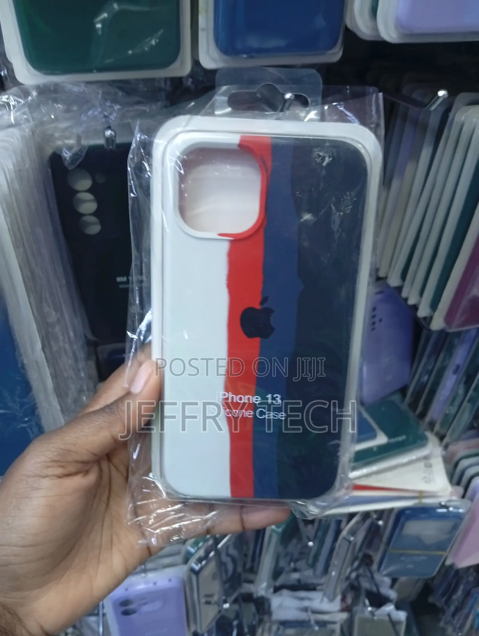 Vertical Split Silicone Phone Case Made for the Apple iPhone 13.