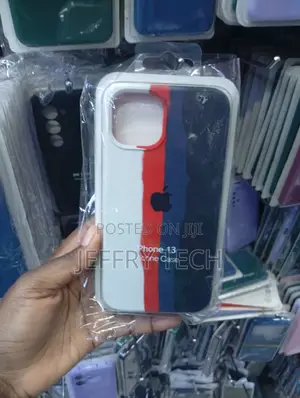 Vertical Split Silicone Phone Case Made for the Apple iPhone 13.