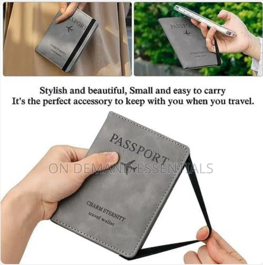 Passport Holder,RFID Thin Passport Wallet, Leather Surface