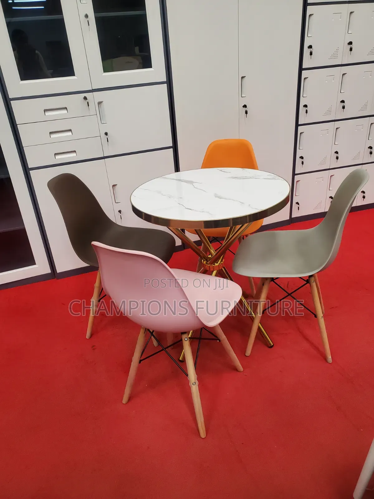 Criss-Cross Base Table and Eames Chairs