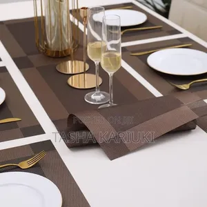 6pcs Table Runner With Table Place Mats 180 *30cm_ Gale