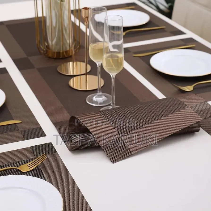 6pcs Table Runner With Table Place Mats 180 *30cm_ Gale