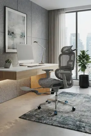 Office Chairs; Orthopedic High Back Heavily Fabric Seat With Footrest