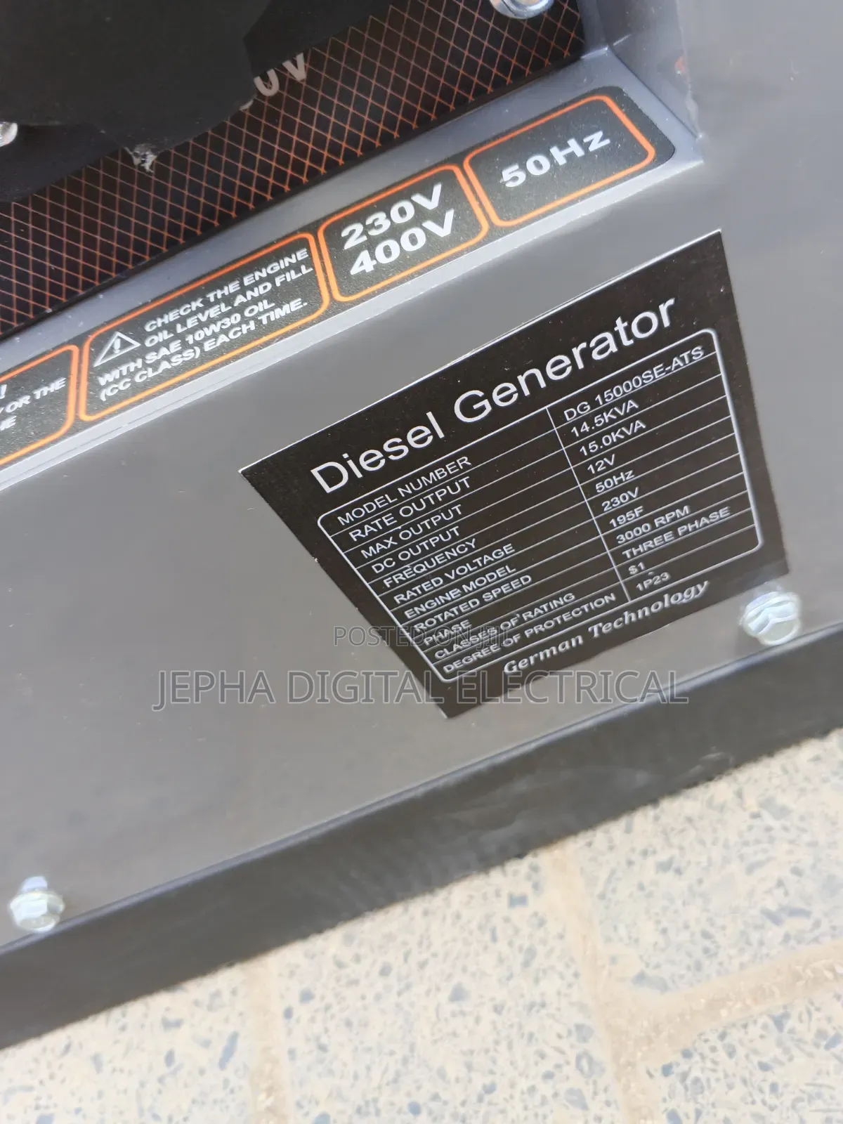 Approved Cigma Uk 15kva Generator Machine