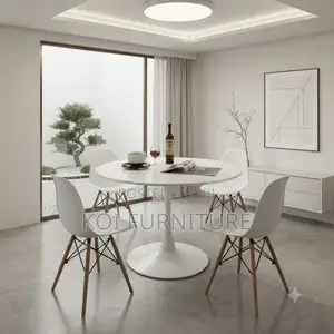 Coffee Table; Round Tulipp Marble Table