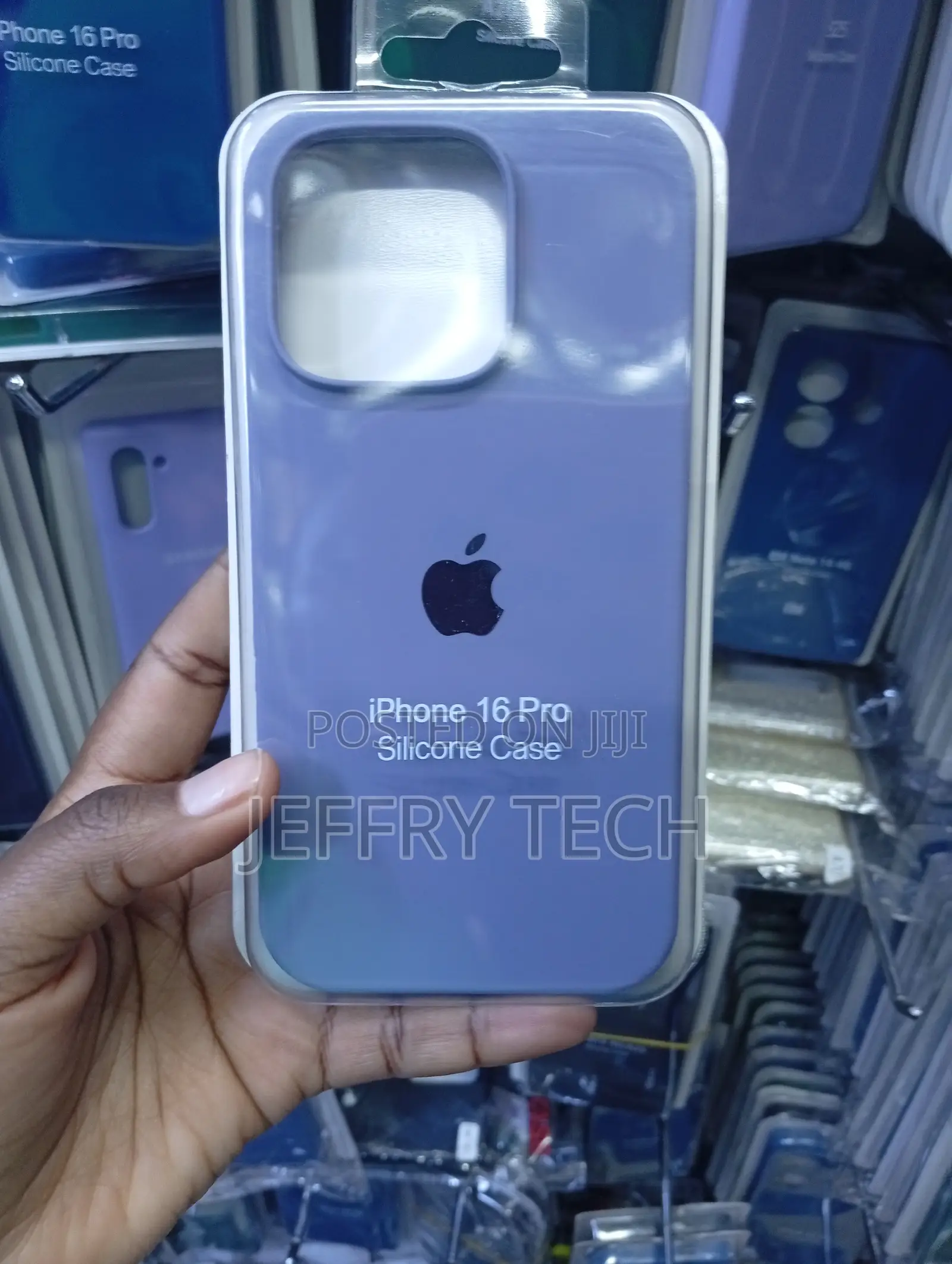 iPhone 16 Pro Silicone Case Packaged in a Transparent Retail Box