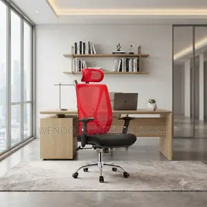 Office Chairs; Ergonomic Red Backrest Fabric Office Chairs