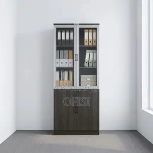 Office Cabinet; Half Glass Wooden Filing Cabinet