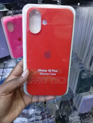 Bright Red Silicone Protective Cover for the Apple iPhone 16 Plus