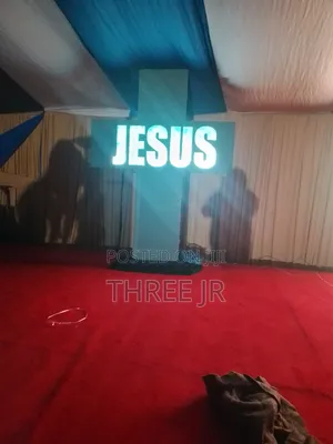 Led Panels Set Up in Church Function With Cross Design