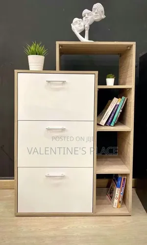 Modern 2-in-1 Shoe Cabinet Bookcase - Stylish Storage!