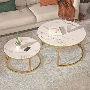 Glass Marble Effect Nesting Table