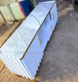 Executive Box TV Stand With Marble Top