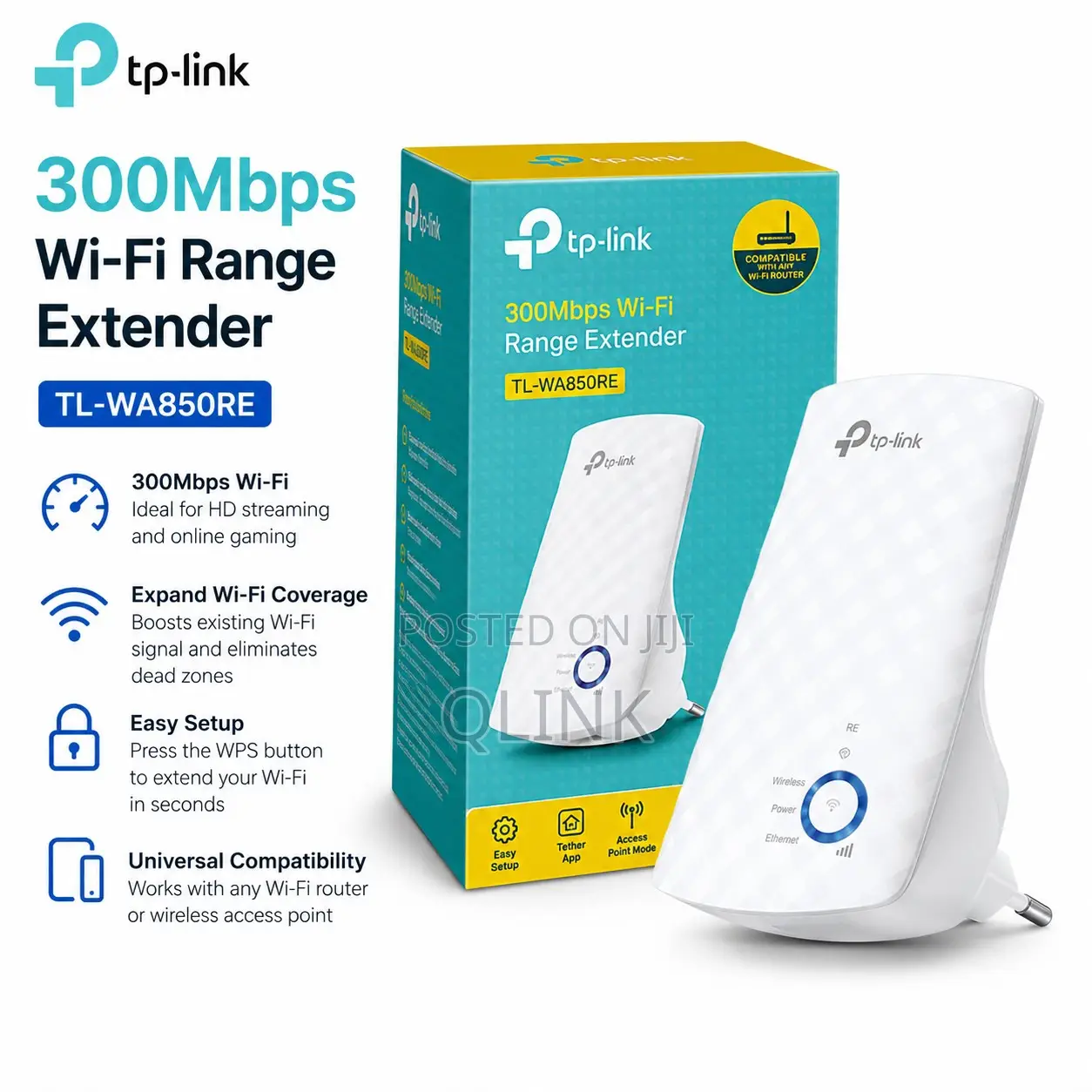 TP-Link 300Mbps Wi-Fi Range Extender - TL-WA850RE