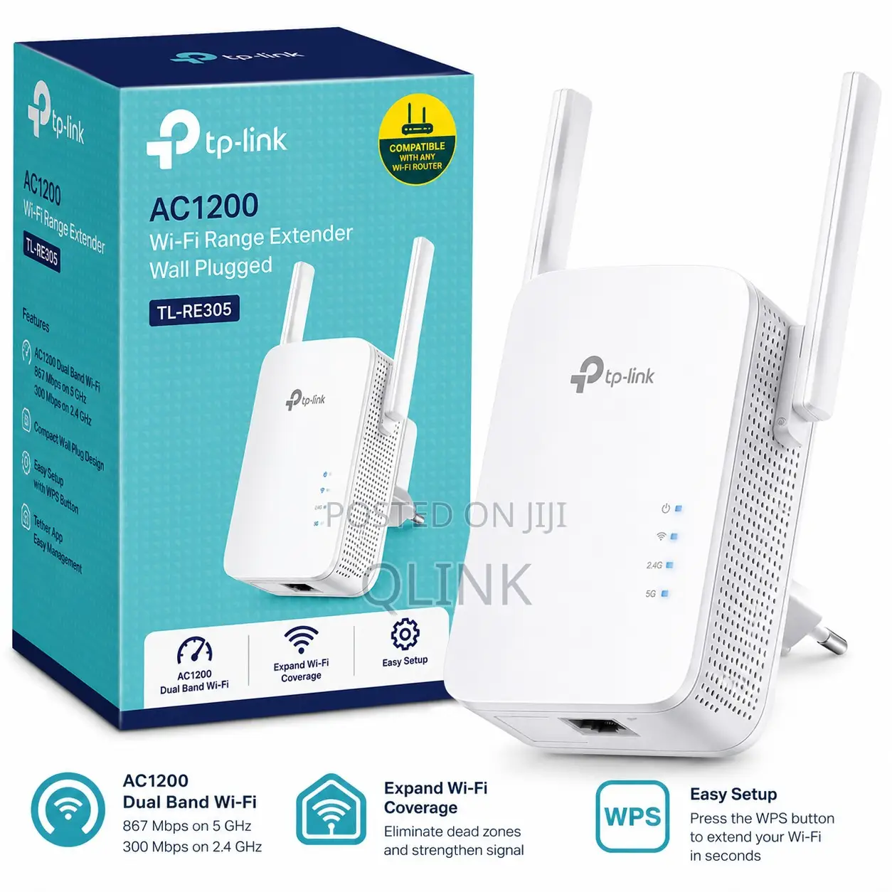 TP-Link AC1200 Wireless N Wall Plugged Range Extender - TL-RE305