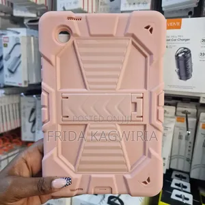 Samsung Tab A11 Rugged Shockproof Back Cover ( Black and Pink)