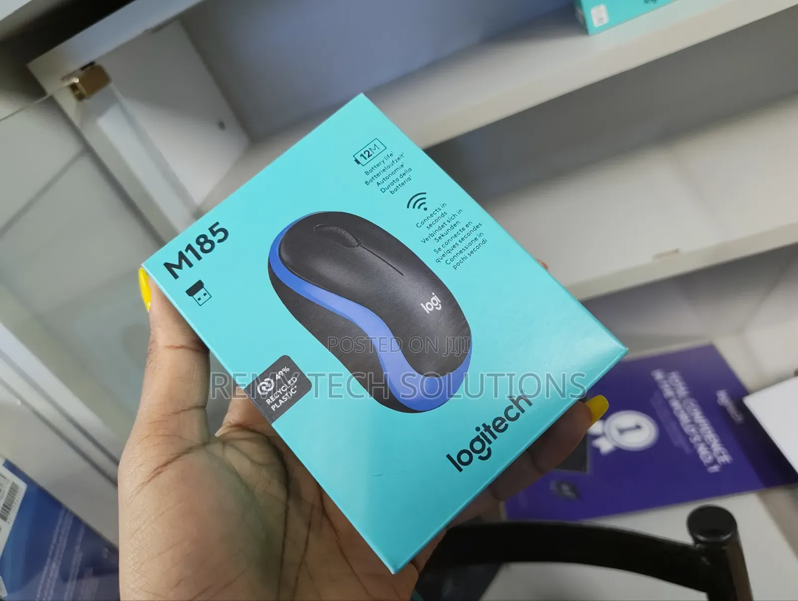Logitech M185 Wireless Mouse - Blue