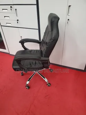 Black Leather Ergonomic Office Chair