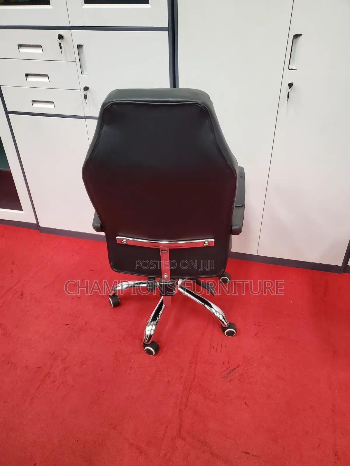 Black Leather Ergonomic Office Chair