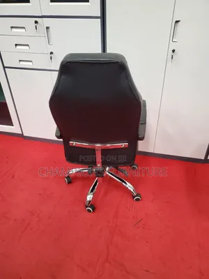 Black Leather Ergonomic Office Chair