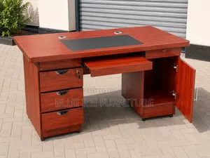 Executive Desk;Mahogany Office Desk With Drawers Lockable Cabinet –M