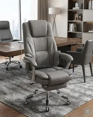 Office Chairs; Faux Leather Office Chair-Footrest