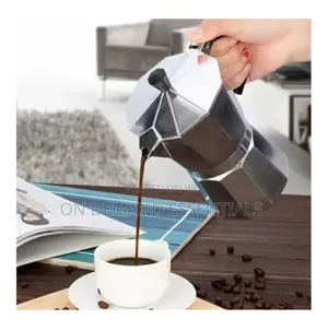 *Silver Moka Coffeepot Has a Sleek Silver Finish