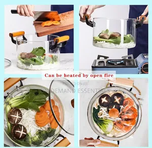 3.5L Transparent Glass Cooking Pots