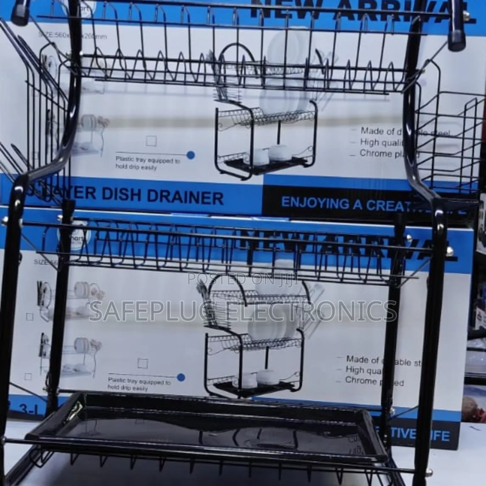 3-Tier Kitchen Dish Rack With Drainer