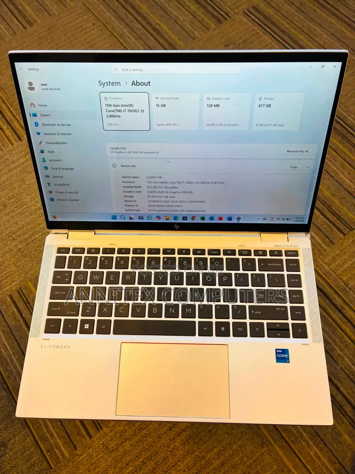 Laptop HP EliteBook 1040 G8 32GB Intel Core i7 SSD 512GB