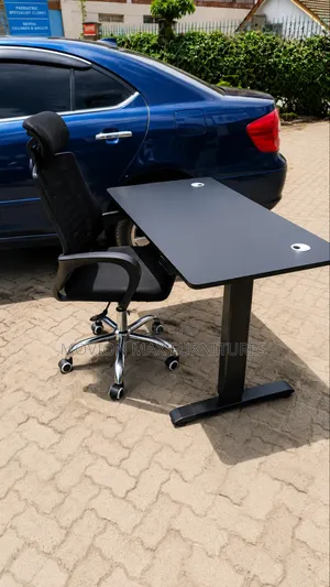 Black Office Desk Apex Adjustable Height Electric Table