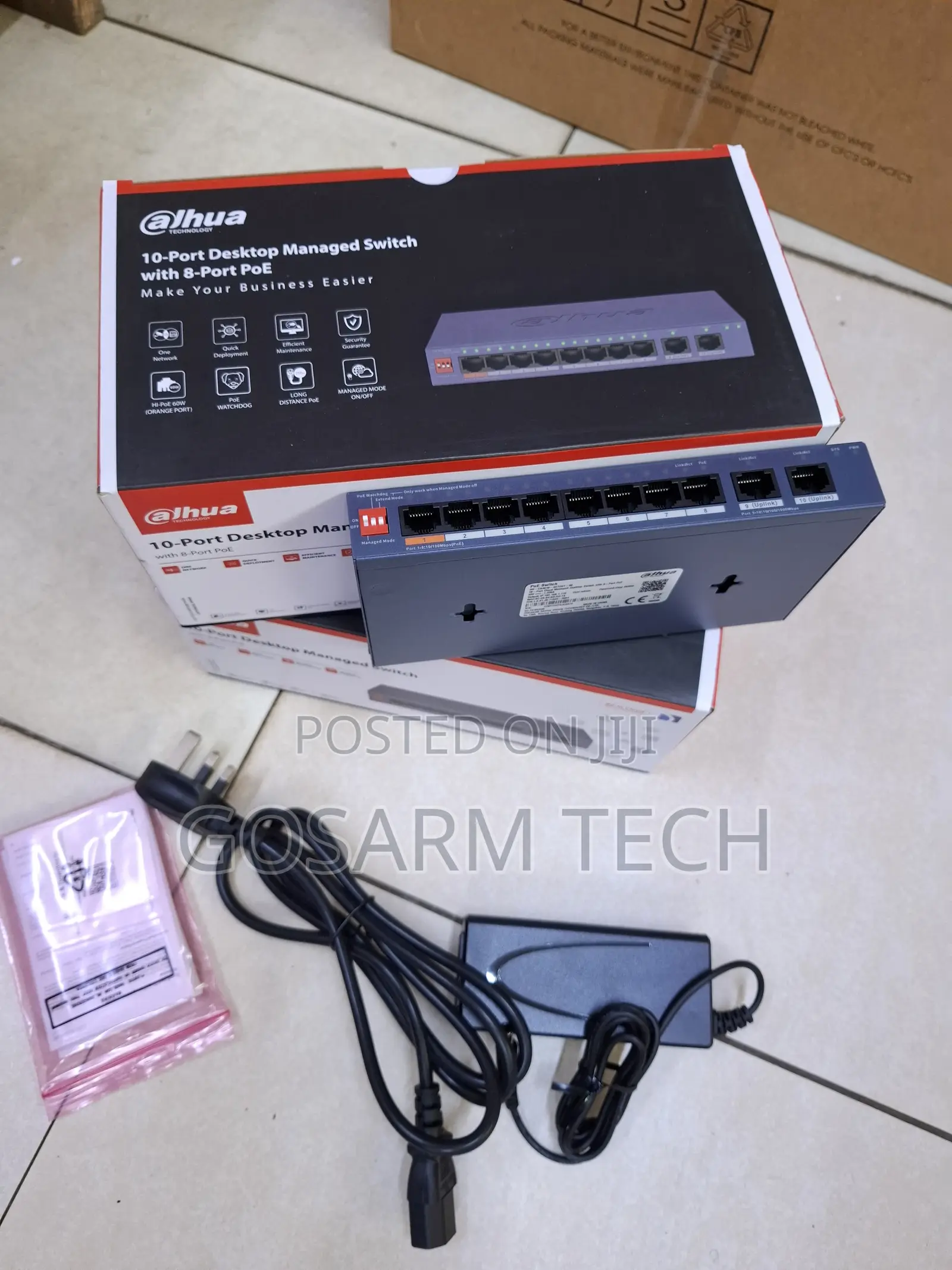 Dahua 8-Port PoE Switch for IP CCTV Cameras,Managed Network Switch