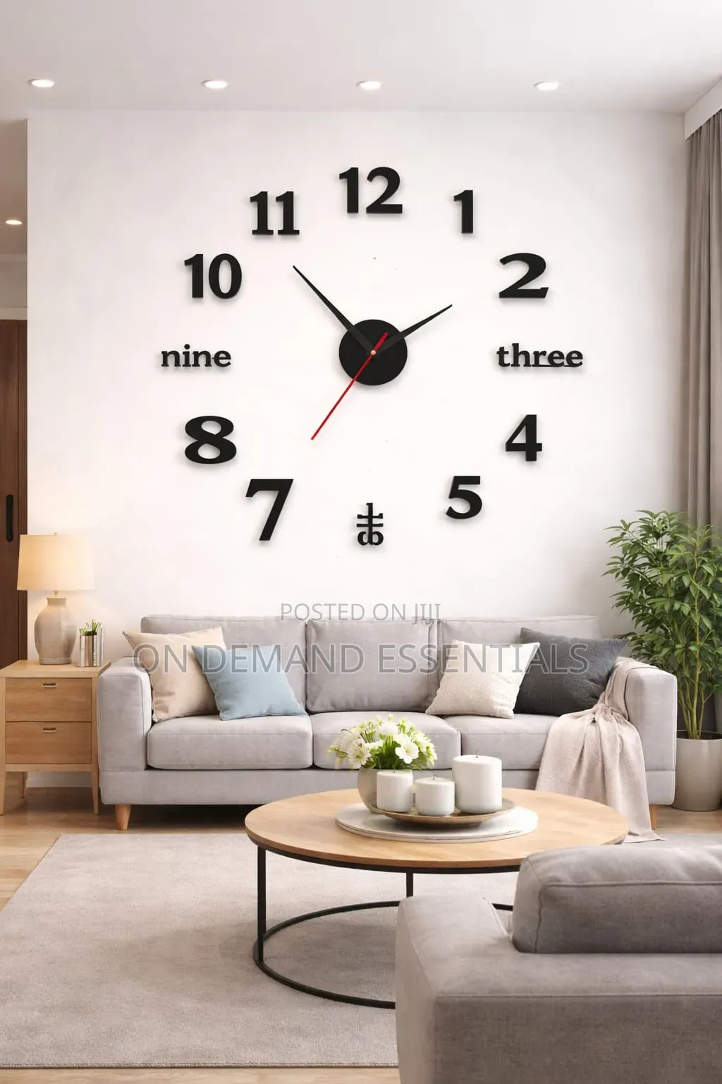 Pendulum 3D Large Roman Numeral Acrylic Mirror Wall Clock Sticker
