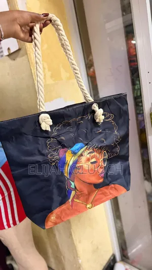 African Faces Large Capacity Women Beach/ Market Bag