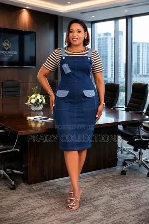 Dungaree Denim Dress Sizes 46-54
