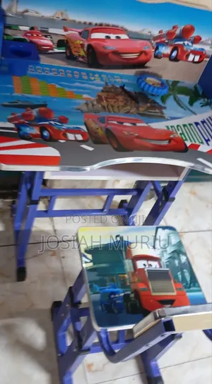 Kids Cartoon Racing Car Table and Chair Set