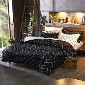 Black and White Print Duvet Cover Set