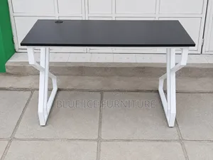 Office Desk- Computer Desk With White Metal Legs