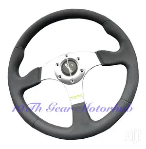 Sport Steering Wheel Black and Silver