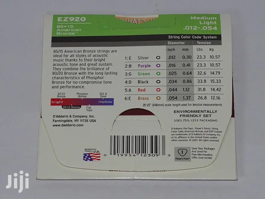 d'Addario EZ920 Medium Light Gauge Acoustic Guitar Strings