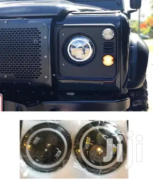 2 PCS Round Led Headlights With Drl: For Landrover Defender,