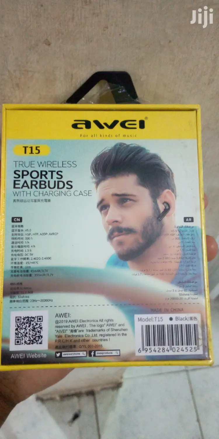 Awei TWS T15 Stereo Wireless Earbuds.